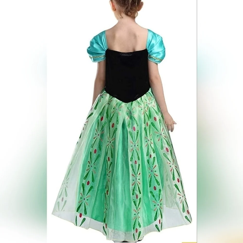 Princess Anna Frozen Queen Dress - Green - 8/9 Years